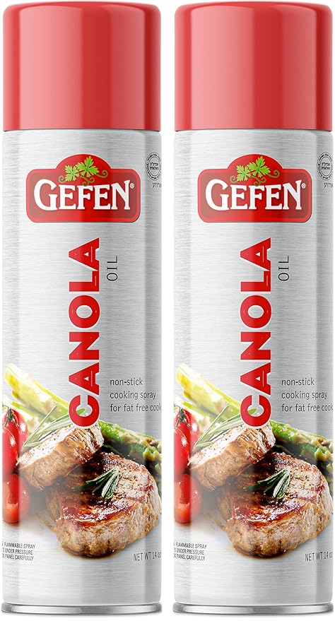 Gefen Canola Oil Spray, 14oz (2 Pack) | Non Stick Cooking Spray | Baking Spray Oil | Fat Free Cooking