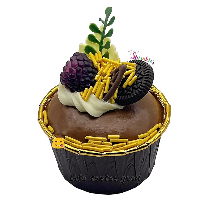 SE Si&Moos Gold Jimmies Sprinkles Gold Sprinkles for Cake Decorating Edible Crunchy Jimmies for Topping Ice Cream, Cookies, Cakes, Cupcakes, Dessert Decorating 3 OZ