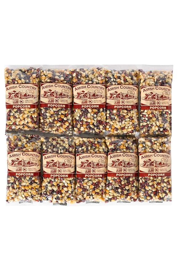 Amish Country Popcorn | 10-4 oz Bags | Rainbow Popcorn Kernels | Old Fashioned, Non-GMO and Gluten Free