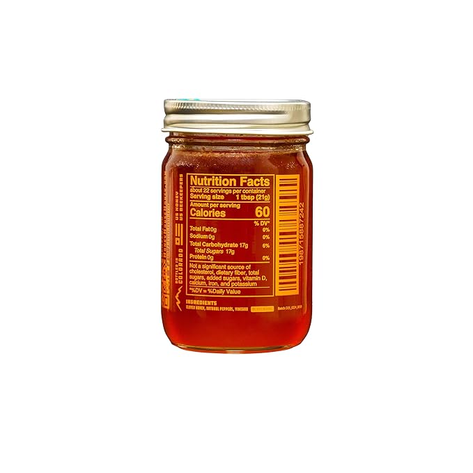 Honey House Hot Honey Premium Spicy Infused with Chili Peppers | 100% Natural with Natural Spices | Gourmet Sweet & Spicy Condiment for Pizza, Ice Cream, Cheese, Chicken, Veggies and More (Pack of 2)