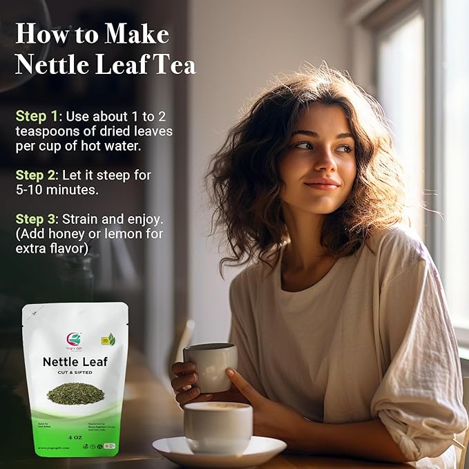Nettle Leaves Dried 4 oz | Nettle Leaf Tea | Cut and Sifted | Stinging Nettle Herb Bulk | Non- Gmo, Ethically sourced | By Yogi's Gift짰