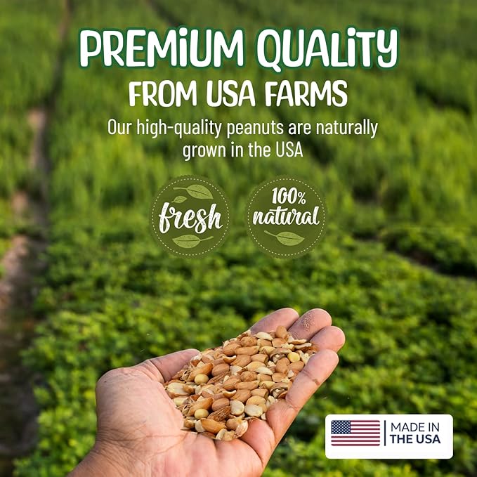 Premium Quality Raw Out of Shell Peanuts - 5 Pounds - Shelled Peanuts for Birds – Wildlife Quality - Food for Squirrels, Deer, Birds, and Other Wildlife Animals – Grown in The USA