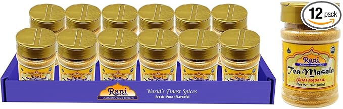 Rani Tea (Chai) Masala Indian Spice Blend 3oz (85g) PET Jar, Pack of 12 ~ All Natural | Vegan | Gluten Friendly | Salt & Sugar Free | NON-GMO | No Colors | Indian Origin