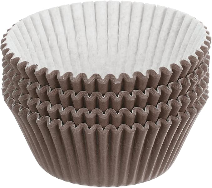 uxcell 100 Pcs Cupcake Liners, Muffins Paper Baking Cups Wrappers Standard Greaseproof for Baking Cupcake Wrapper, Brown