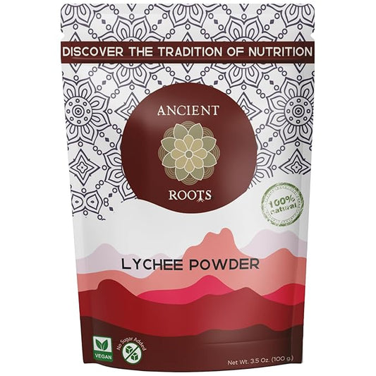 Ancient Roots Freeze-Dried Lychee Fruit Powder ??100% Organic, All-Natural Food Coloring, Rich in Antioxidants, No Added Sugar or Preservatives, 25 Servings (3.5 oz)