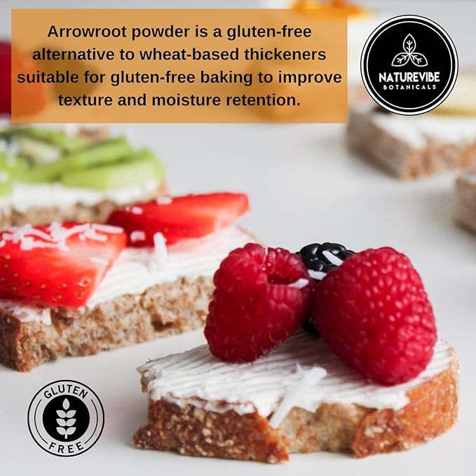 Naturevibe Botanicals Arrowroot Powder, 5lbs | Gluten-Free and Non-GMO | Used in cooking | Used for coating (80 ounces)