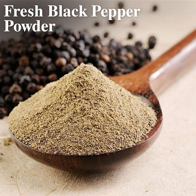 Himalayan Chef Organic Black Pepper Powder Shaker - 6.17Oz (175g), Free from Artificial Colors & Additives, Non GMO & Kosher Certified, Black Pepper Shaker