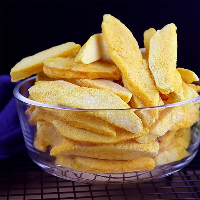 Freeze-dried mango block 4.93oz dried mango crisp fruit Dried mango slices snack food sweet and sour snack
