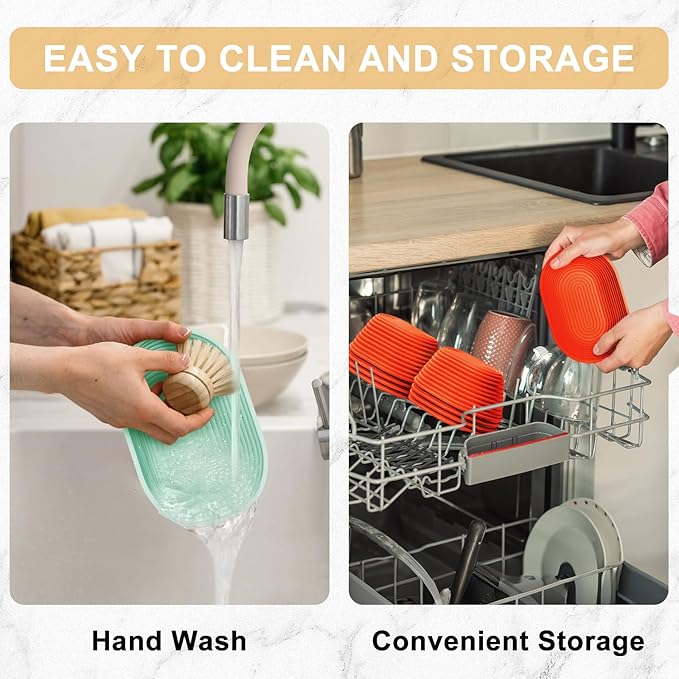 Silicone Banneton, Sourdough Bread Baskets (Set of 6, 6.5 Inch), Oval Proofing Bread Bowls with Starter Kit, Bread Making Baking Supplies