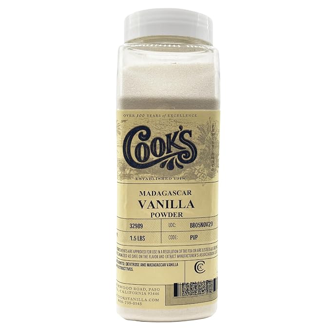 Cook’s, Vanilla Powder, World’s Finest Gourmet Fresh Premium Vanilla, 1.5 Pound (24 Ounce)