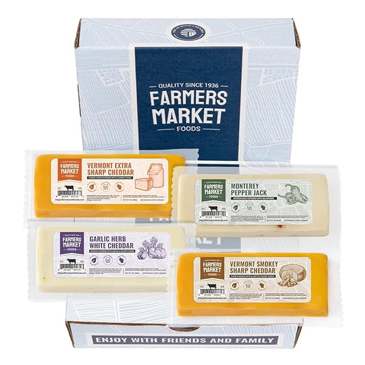Farmers Market, Gluten Free, Keto, Paleo, Low Sodium, Zero Sugar, Wisconsin Cheese Gift Sets, 7oz 4 Count