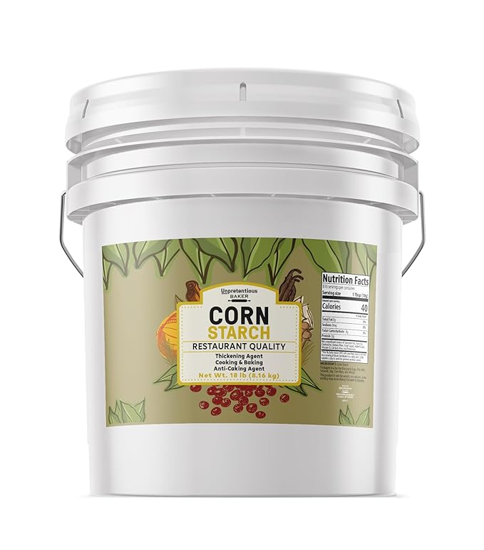 Corn Starch By Unpretentious Baker, Resealable Bucket, Thickening Agent, For Bulk Baking & Cleaning Use (3.5 Gallon)