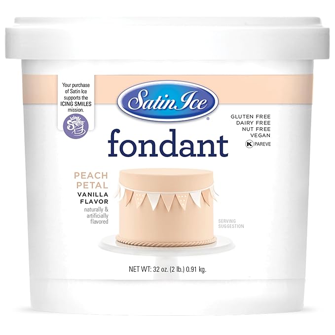 Satin Ice Fondant for Cake Decorating, Peach Petal (2 Pound)