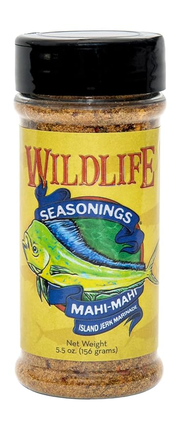 Wildlife Seasonings Mahi-Mahi Island Jerk ??Bold Caribbean-Inspired Grilling & Dry Rub for Seafood, Meat, & Vegetables ??Perfect Stuffing Seasoning & Spicy Blend to Add Tropical Flavor to Every Dish