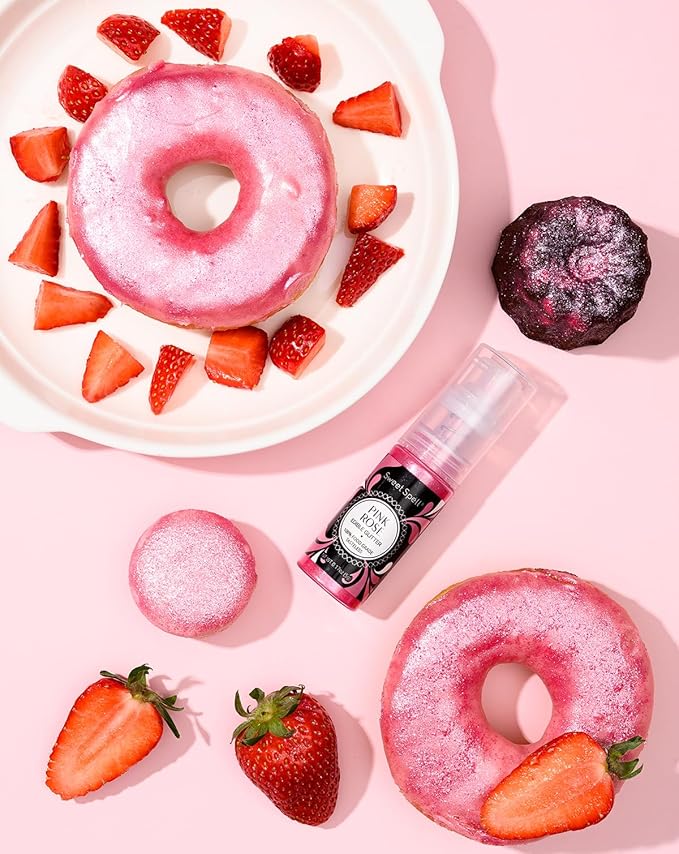 Sweet Spell Edible Cake Glitter Spray ??Shimmering Magic for Cakes Decorating & Cocktails ??100% Edible, Food-Grade, Vegan, Gluten-Free (Pink)