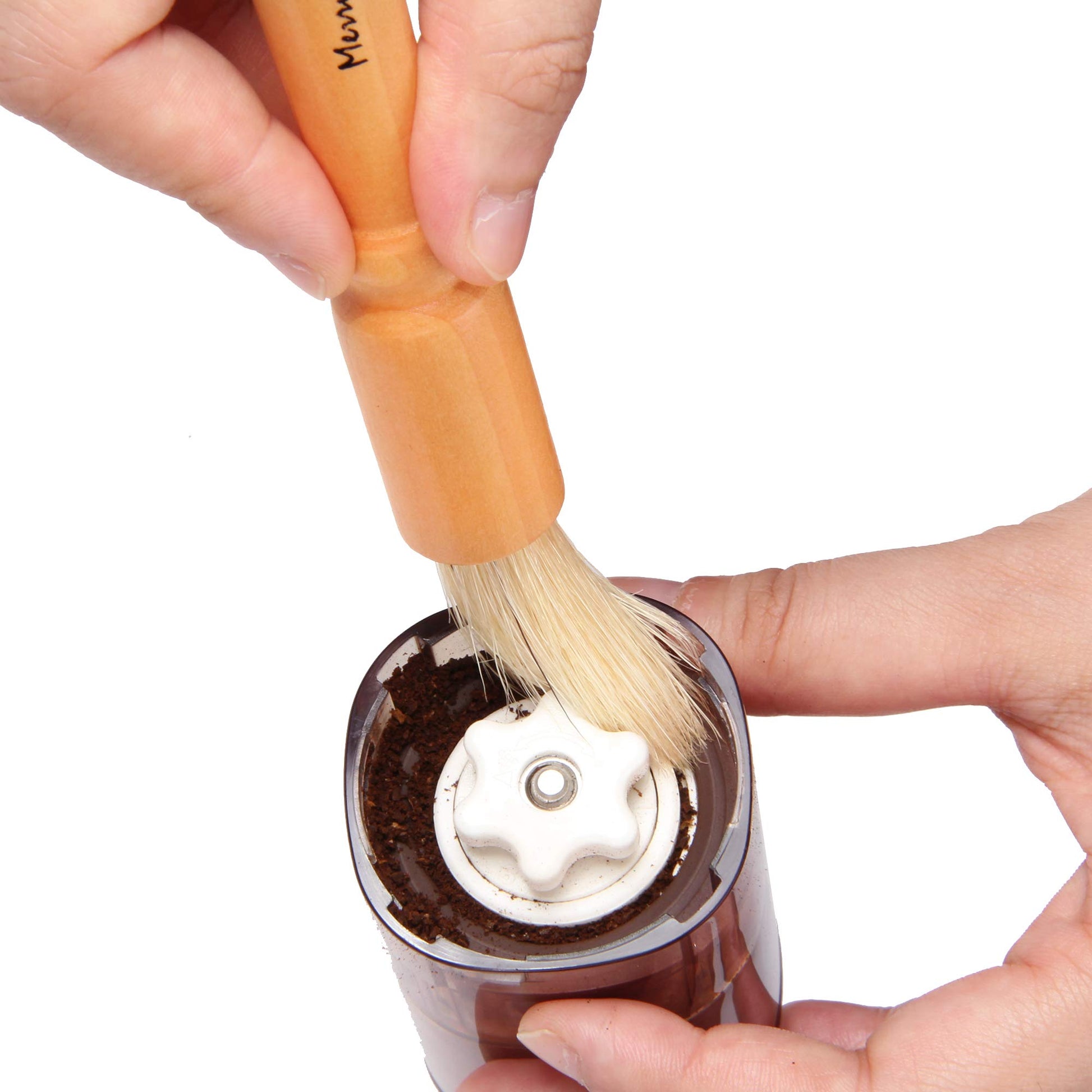 Coffee Grinder Cleaning Brush, Wood Handle & Natural Bristles Wood Dusting Espresso Brush