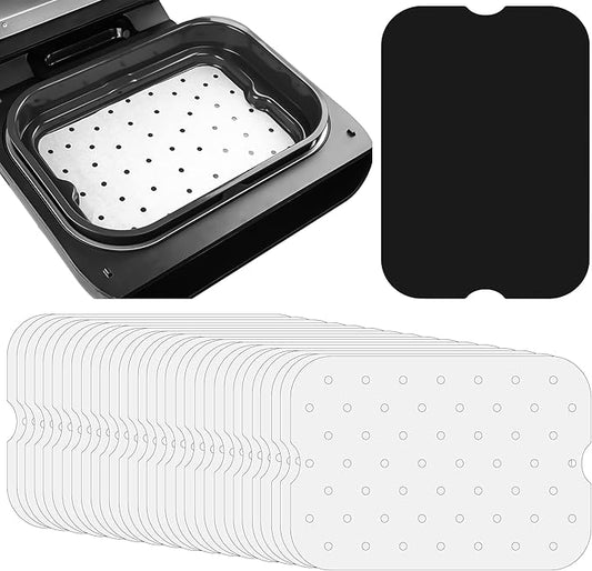 INFRAOVENS Air Fryer Parchment Paper Liners for Ninja Foodi XL Smart FG551 6-in-1 Indoor Grill, Ninja Foodi Accessories, Air Fryer Liners and Reusable Heat Resistant Mat, Air Fryer Liners Disposable