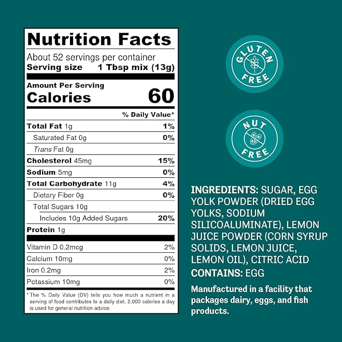 Judee's Lemon Curd and Mousse Mix, 1.5 lb - Gluten-Free and Nut-Free - Ideal Addition to Desserts and Baked Goods - With Easy-to-Follow Instructions ??Made in USA