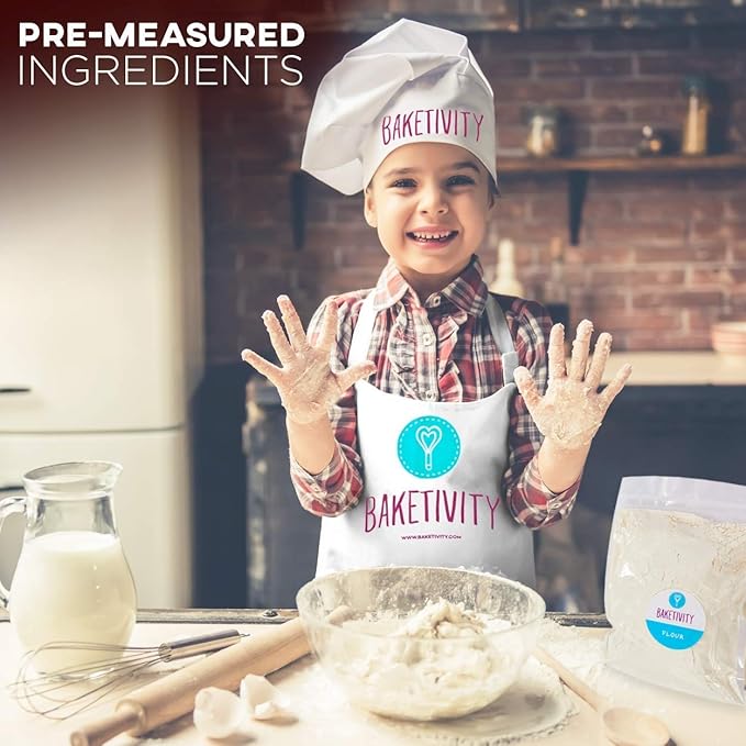 BAKETIVITY Kids Baking DIY Activity Kit - Bake Delicious Healthy Gluten Free Granola Bars with Pre-Measured Ingredients ??Best Gift Idea for Boys and Girls Ages 6-12