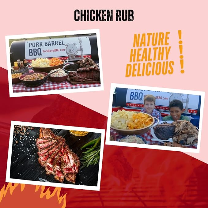 Pork Barrel BBQ Chicken Spice Rub | All-Purpose Seasoning and Spice Rub |Grilling Essentials, Perfect for Grilling, Smoking, or Cooking Wings, Chicken, Beef, Pork, Seafood, and More | Gluten-Free, No MSG, Zero Calorie, 3 oz - Pack of 2