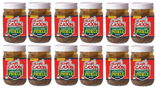 Spicy Sweet Pickle Slices 12 fl oz Ragin' Cajun (Pack of 12)