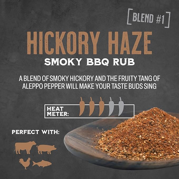 Spice Guru Hickory Haze BBQ Rub - Gifts for Men Who Cook, Gifts for Dad, Men Gifts, Dad Birthday Gift - Spices and Seasonings Sets - Steak Seasoning - Seasoning for Cooking and Grilling