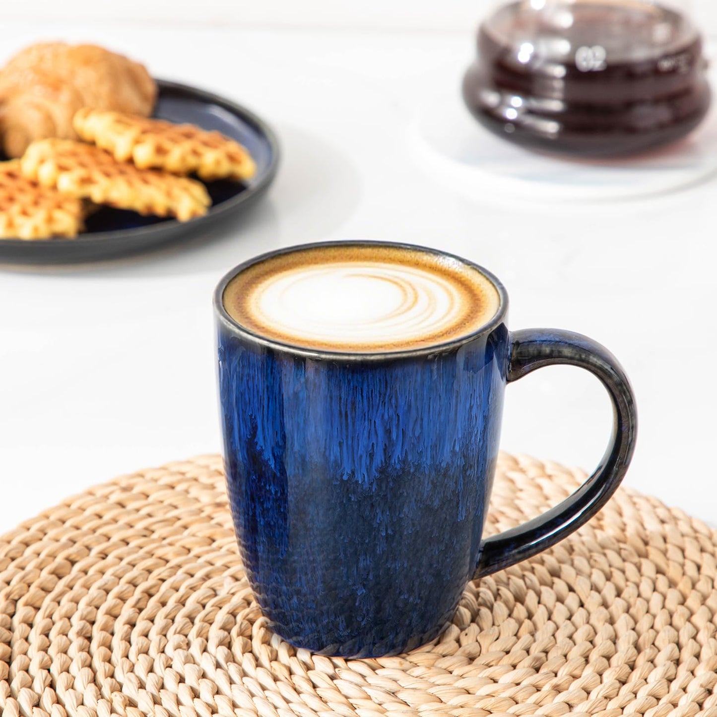 vancasso STARRY Ceramic Coffee Mug Set of 6, 16 Oz Tea Cups with Handle for Latte, Tea, Cappuccino