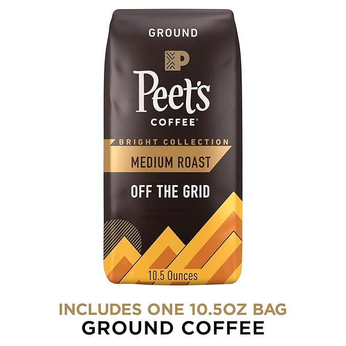 Peet's Coffee, Medium Roast Ground Coffee - Off the Grid Blend 10.5 Ounce Bag