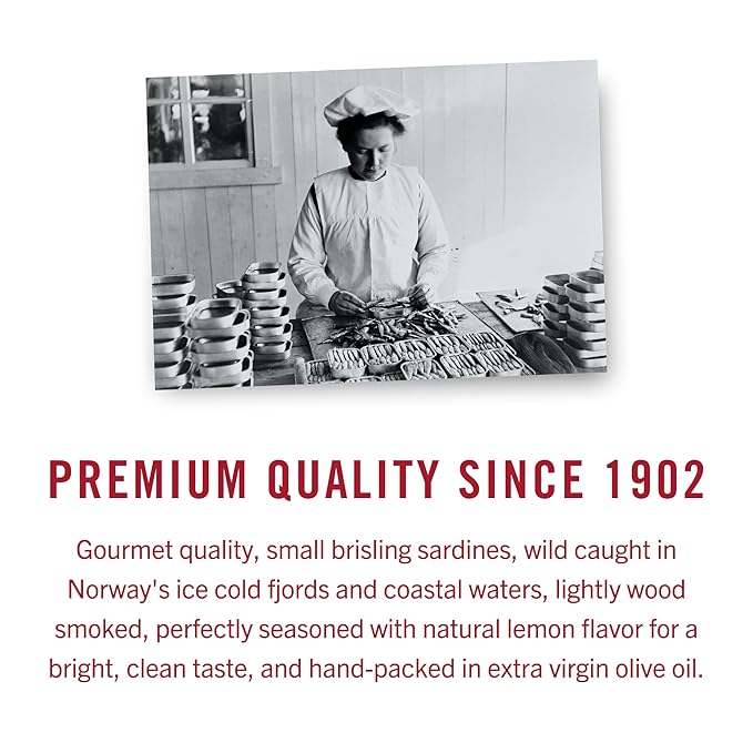 King Oscar Premium Sardines in Extra Virgin Olive Oil with Lemon, 3.75-Ounce Cans (Pack of 12)