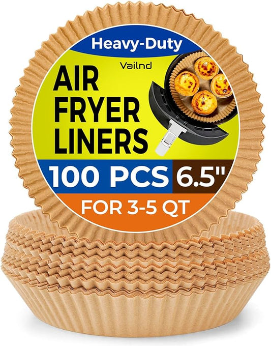 100Pcs Small Air Fryer Liners Disposable, Parchment Sheets Round, 6.5 Inch Round Airfryer Paper