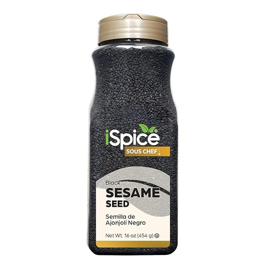 iSpice | Sesame Seeds Black | 16 oz | Bulk Size | Gourmet Spice | Kosher