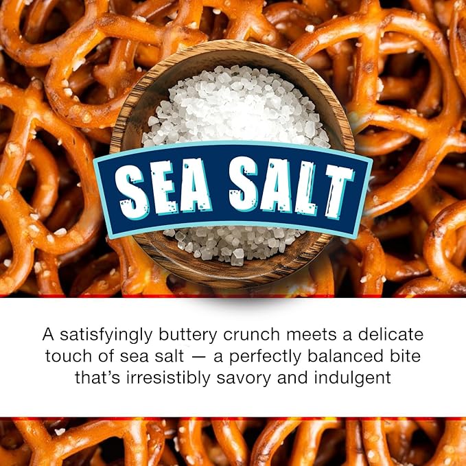 Knotty Pretzels ?쏷he Official Pretzel of Beer??7.5 oz Individual Seasoned Pretzels in Resealable Pretzel Snack Bags, The Perfect Pairing for Beer, Sea Salt Flavor (3-Pack)