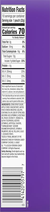 Funables Fruit Snacks, Barbie Shaped Fruit Flavored Snacks, 0.8 Ounce Pouches (Pack of 10)