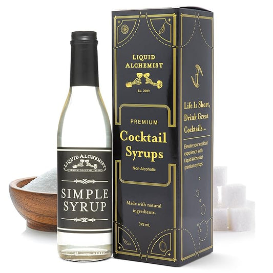 Liquid Alchemist Simple Syrup for Cocktails - Real Ingredients Make our Simple Sugar Syrup the Perfect Old Fashioned Mix - Our Drink Mix is Non-GMO Gluten Free & Vegan (12.7 oz)