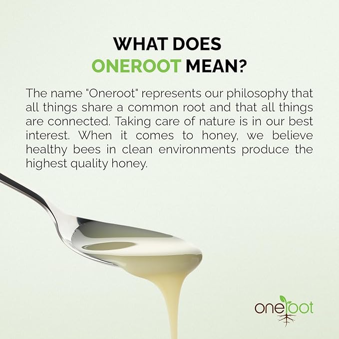 Oneroot 100% Canadian Flower Honey - 1kg / 2.2lbs, Honey Wildflower Unfiltered, Unheated & Creamed, Nutrient Rich Raw Wildflower With Enzymes, Thick Natural Sweetener