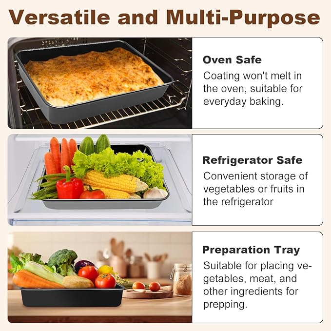 Baking Pan Non-Stick Lasagna Pan Baking Dishes Rectangle Cake Pans for Baking, Roasting