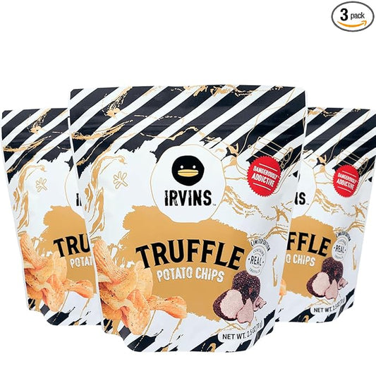 IRVINS Truffle Potato Chips Crisps | Premium Hand Cooked | Whole Ingredients | 2.5 oz (Pack of 3)
