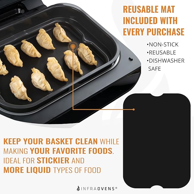 INFRAOVENS Air Fryer Parchment Paper Liners for Ninja Foodi XL Smart FG551 6-in-1 Indoor Grill, Ninja Foodi Accessories, Air Fryer Liners and Reusable Heat Resistant Mat, Air Fryer Liners Disposable