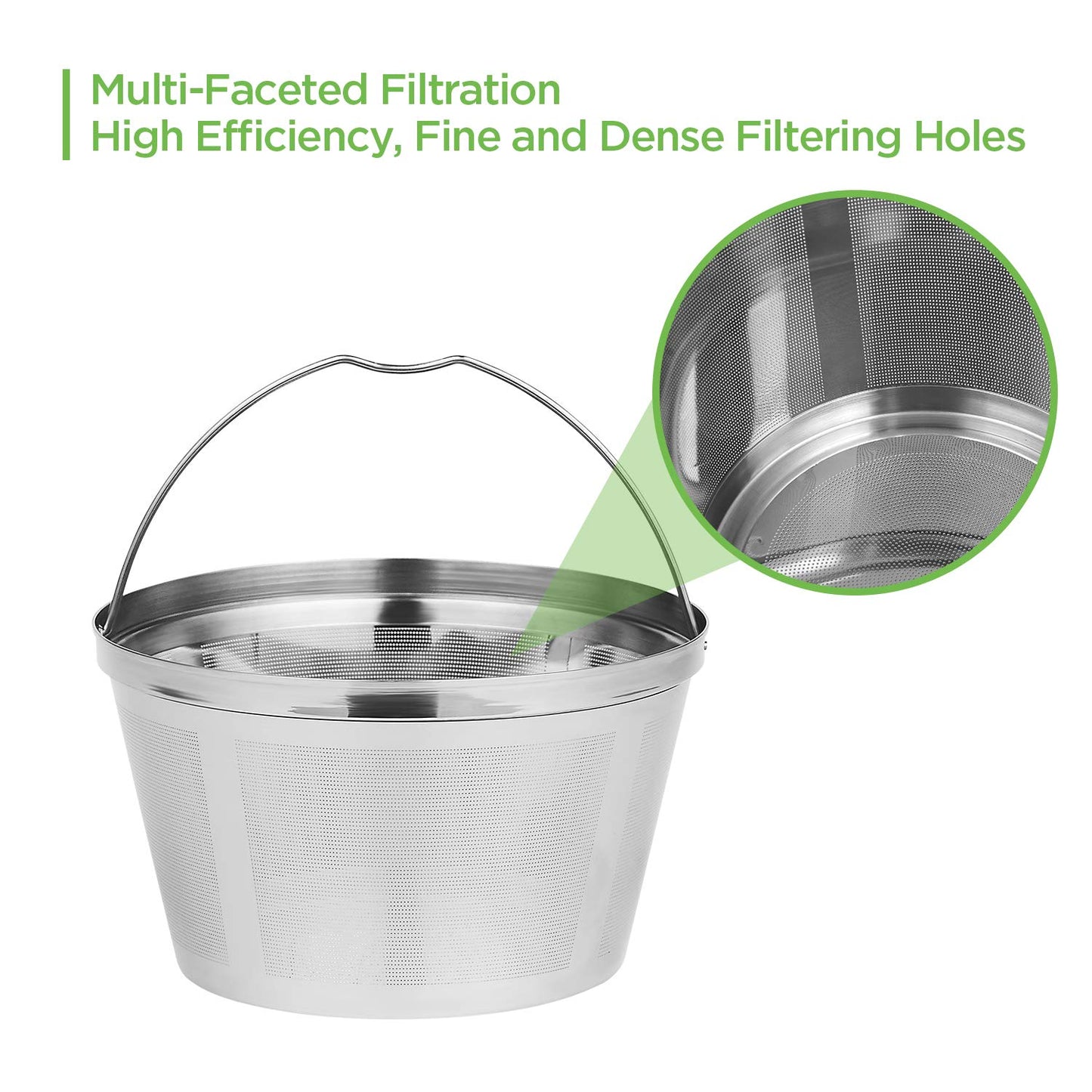 Stainless Steel Reusable Coffee Filters Basket 8 12 Cup Sturdy Permanent Coffee Filter fit for Mr.