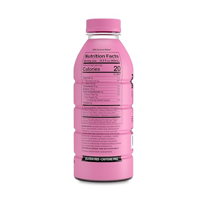 PRIME Hydration STRAWBERRY WATERMELON, Sports Drinks, Electrolyte Enhanced for Replsnishing Fluids, 250mg BCAAs, B Vitamins, Antioxidants, Low Sugar, 16.9 Fl Oz, 12 Pack