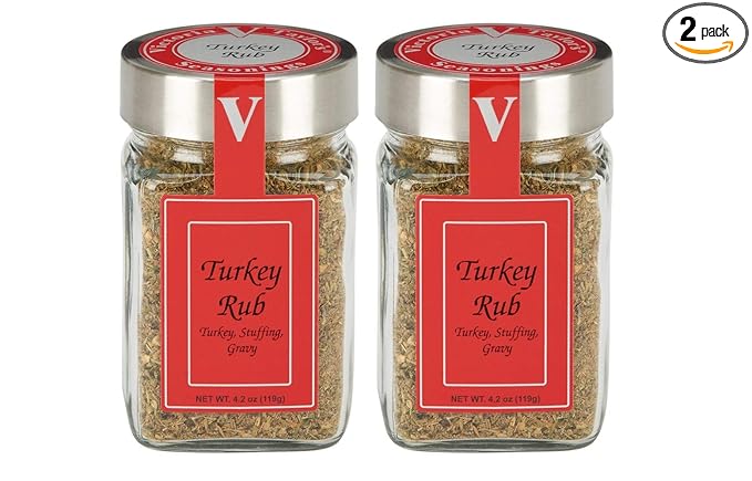 Turkey Rub- Two 4.2 oz. Jars - Seasons turkey, stuffing, and gravy.