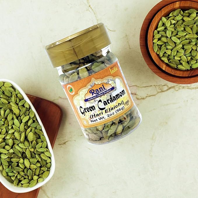 Rani Green Cardamom Pods Spice (Hari Elachi) 2oz (56g) PET Jar ~ All Natural | Vegan | Gluten Friendly | NON-GMO | Product of India