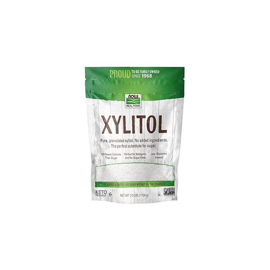 NOW Foods, Xylitol, Pure with No Added Ingredients, Keto-Friendly, Low Glycemic Impact, Low Calorie, 2.5-Pound (Packaging May Vary)