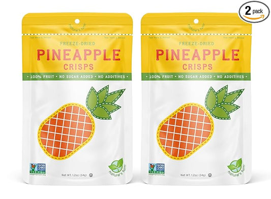 Nature???Turn Freeze-Dried Fruit Snacks, Pineapple Crisps, Pack of 2 (1.2 oz Each)