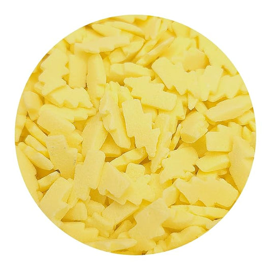 NCS Yellow Lightening Bolts Edible Candy Sprinkles, 8 ounces - Great for Cupcakes, Cookies, Cakes, Cakes Pops, Donuts
