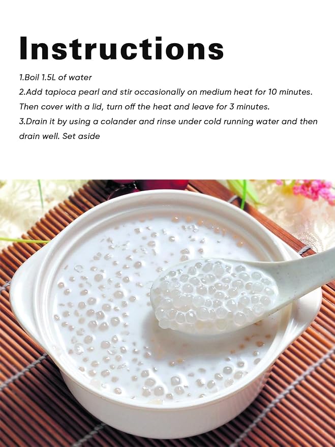 Tapioca Pearls, Tapioca Balls, White Tapioca Pearls For Boba Tea, 14 oz (Large)