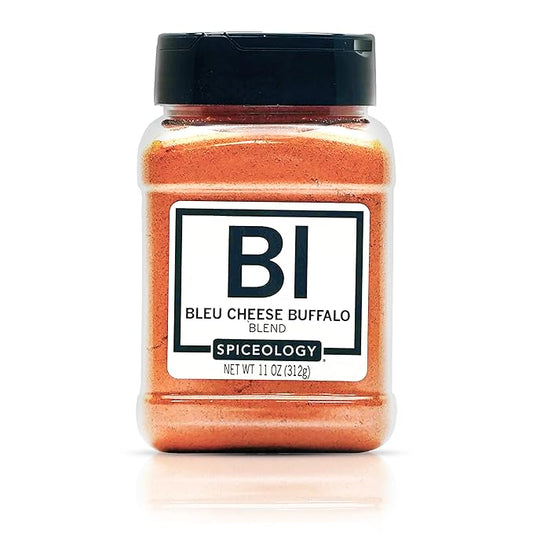 Spiceology ??Bleu Cheese Buffalo Seasoning ??Bold Spice Blend with Real Bleu Cheese, Cayenne, Garlic & Onion ??Tangy & Savory Dry Rub for Chicken Wings, Veggies, Popcorn & More ??11 oz