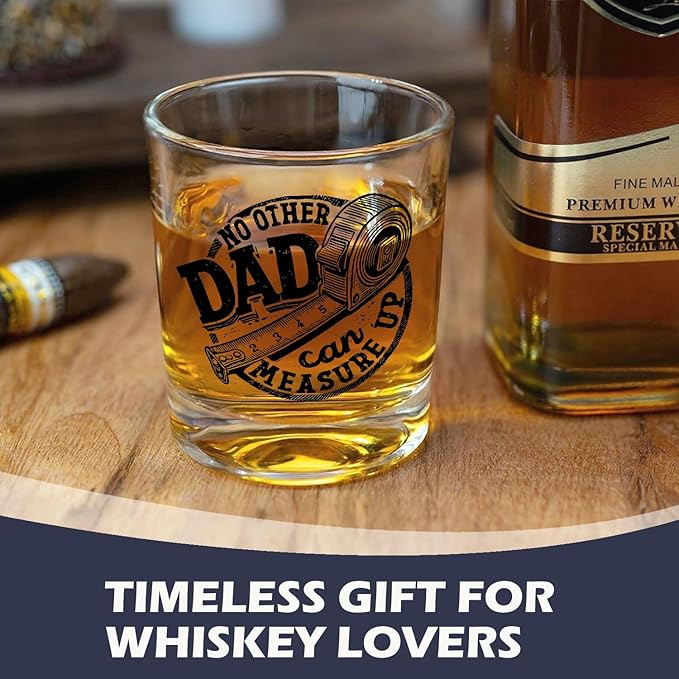 Funny Dad Whiskey Glasses 10 oz, Best Dad Gifts for Father's Day from Kids Son Daughter, Father Gifts Old Fashioned Rocks Glasses for Drinking Scotch Bourbon Cocktail Liquor Vodka