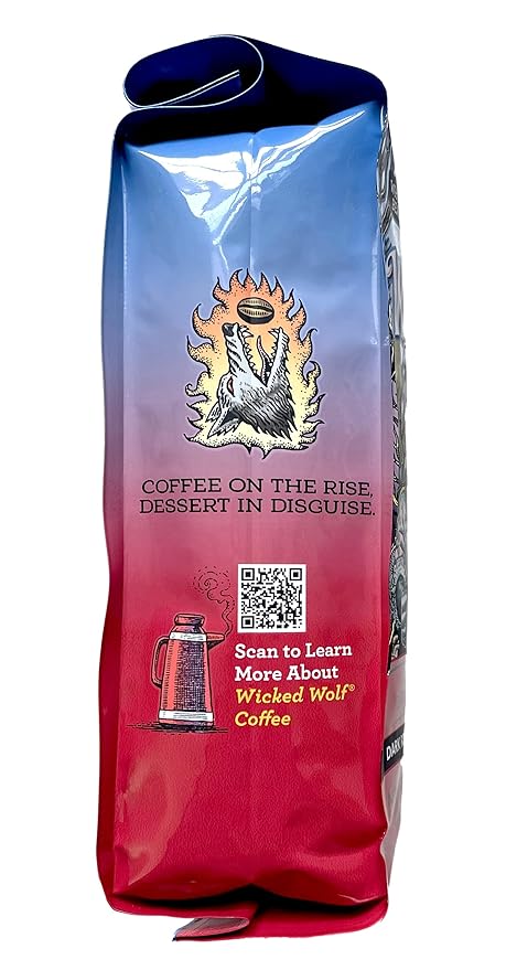 Raven's Brew Wicked Wolf Whole Bean Coffee, 12 ounce - Dark Roast - Full Body of Currant and Spice (2 Pack)