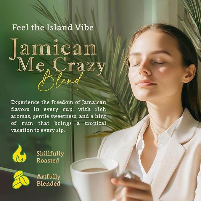 Flavored Ground Coffee ??Jamaican Me Crazy (Caramel and Vanilla), 100% Arabica, Single Origin, Medium Roast, USDA Organic, Naturally Flavored ??by Coffea Flavor